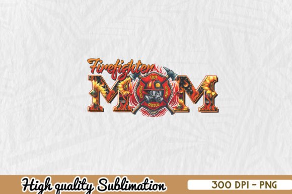 American Flag Firefighter Mom PNG: A Versatile Graphic for Crafts and Commercial Use