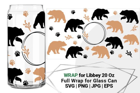Bear Mom for Libbey 20 Oz Can Glass: A Graphics Asset for Crafts & Content Creators