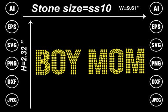 Boy Mom Rhinestone Templates Design: A Graphic Asset for Crafts and Branding