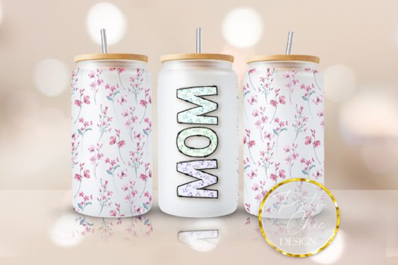 Floral Mom 16 Oz Libbey Can Wrap: A Versatile Graphic Design Asset for Crafts and Graphics