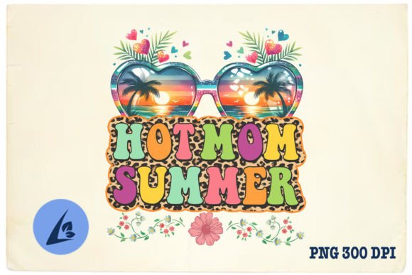 Hot Mom Summer Neon Beach PNG: A Versatile Graphic for Crafts and Commercial Projects