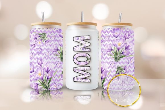 Mom Glitter Libbey Glass Wrap UVDTF PNG: A Sparkle for Your Content