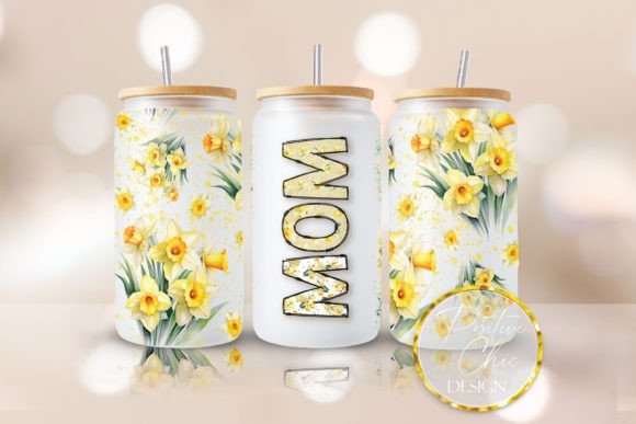 Mom Libbey Glass Can Wrap PNG UVDTF for Crafts & Graphics